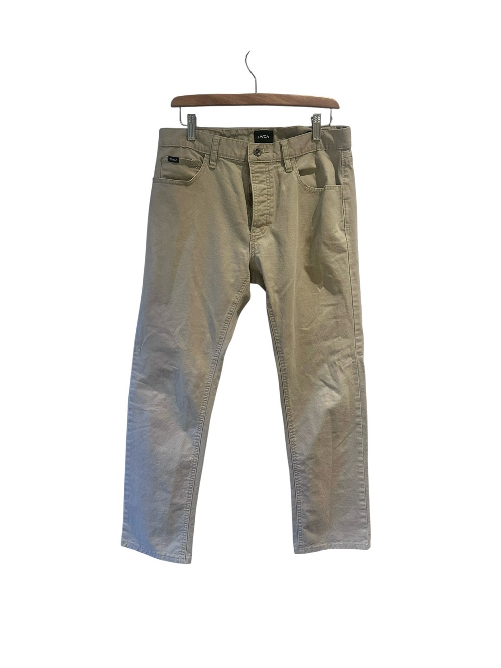 RVCA Slim-Fit Jeans Five-Pocket Design Button Fly Tan Size 32‎